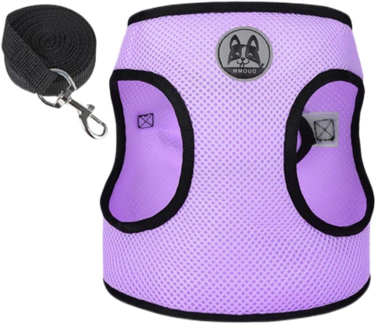 Honden Tuigje - Honden Harnas - Veilig Wandelen - Anti-trek Ontwerp - XS(28-32cm) - Paars