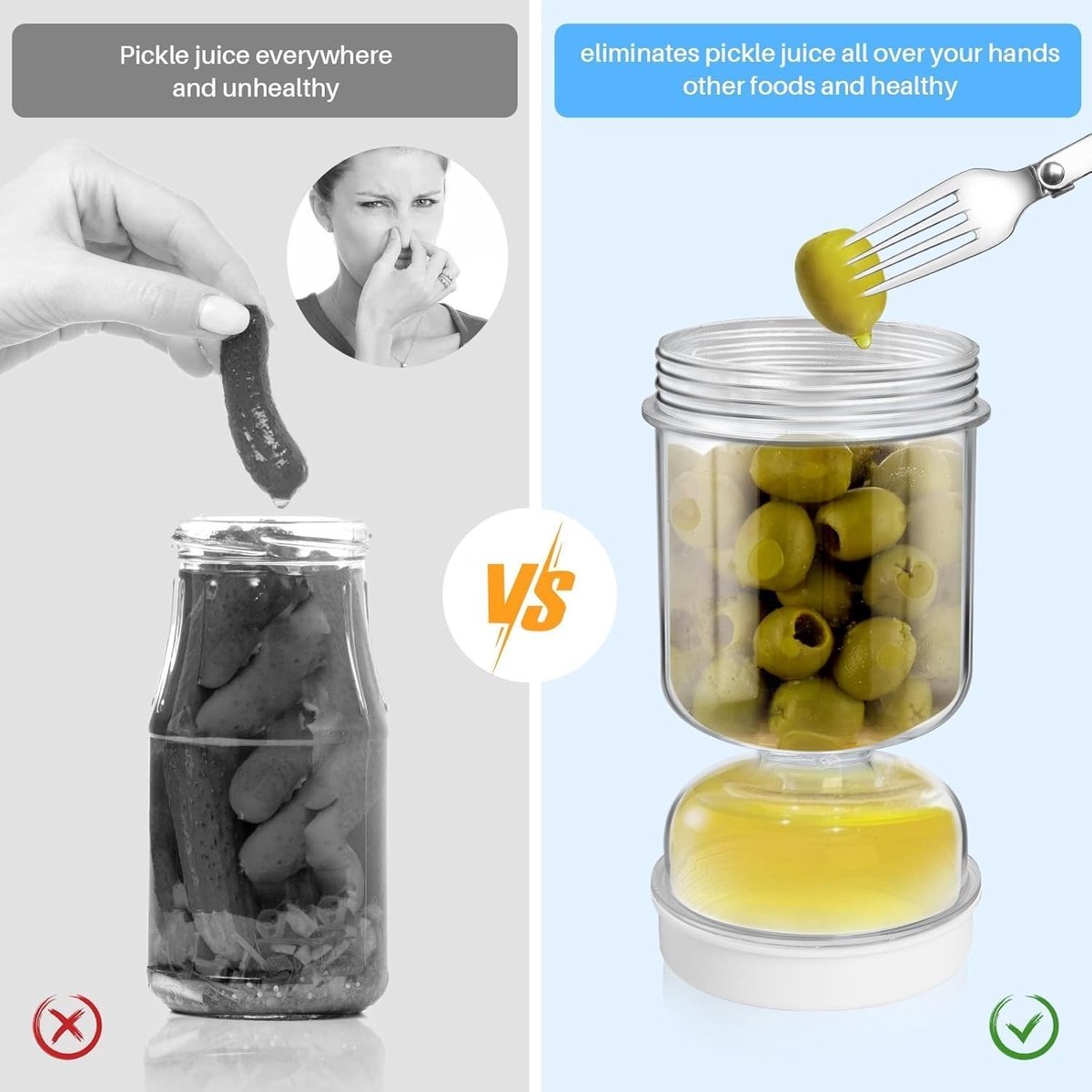 Canning jar komkommer glas - omkeerbaar - met filterdeksel - eenvoudig uitgieten - ShopVlot