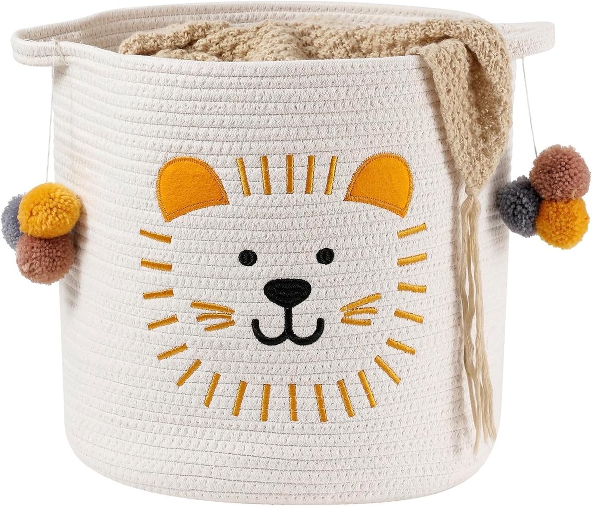 Grote Wasmand voor Kinderkamer, Opbergmand voor Speelgoed, Organisator voor Knuffels en Dekens, Ideaal voor Babyspullen en Huisdieren