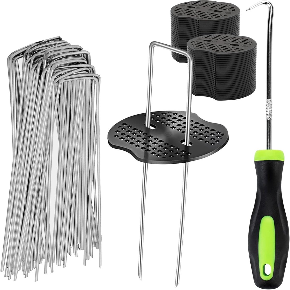 Grondankers Set - Roestvrij Verzinkt - 10 cm - U-vormige Haringen voor Tuin en Landschap