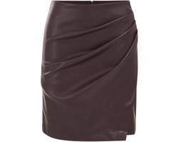 WE Fashion Dames rok van imitatieleer met overslag