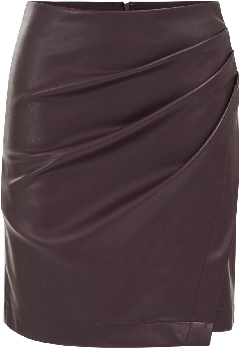 WE Fashion Dames rok van imitatieleer met overslag