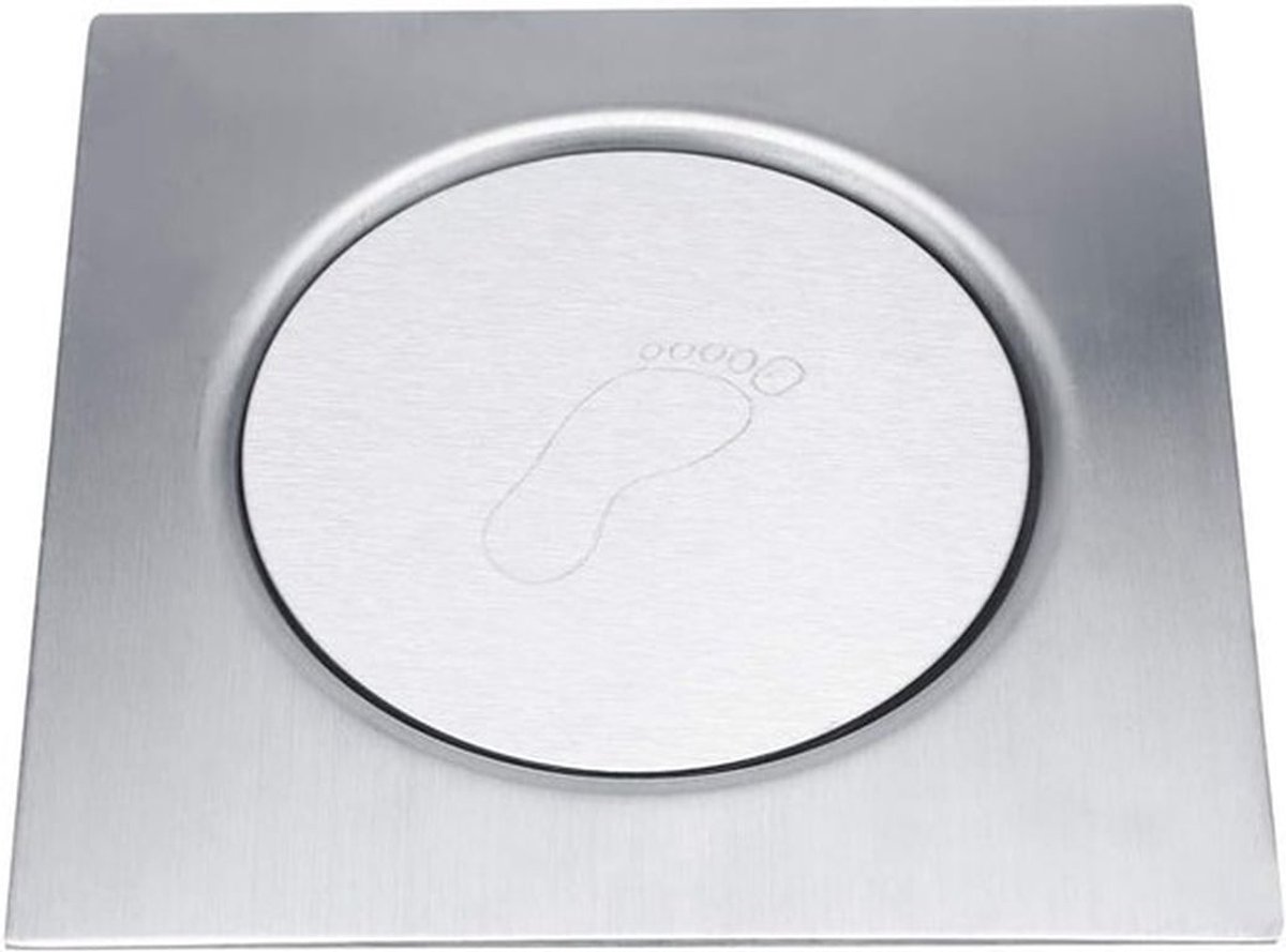 Robuuste RVS Pedal Bounce Vloerdrain voor Douche, Keuken, Badkamer en Garage - Efficiënte Afvoeroplossing