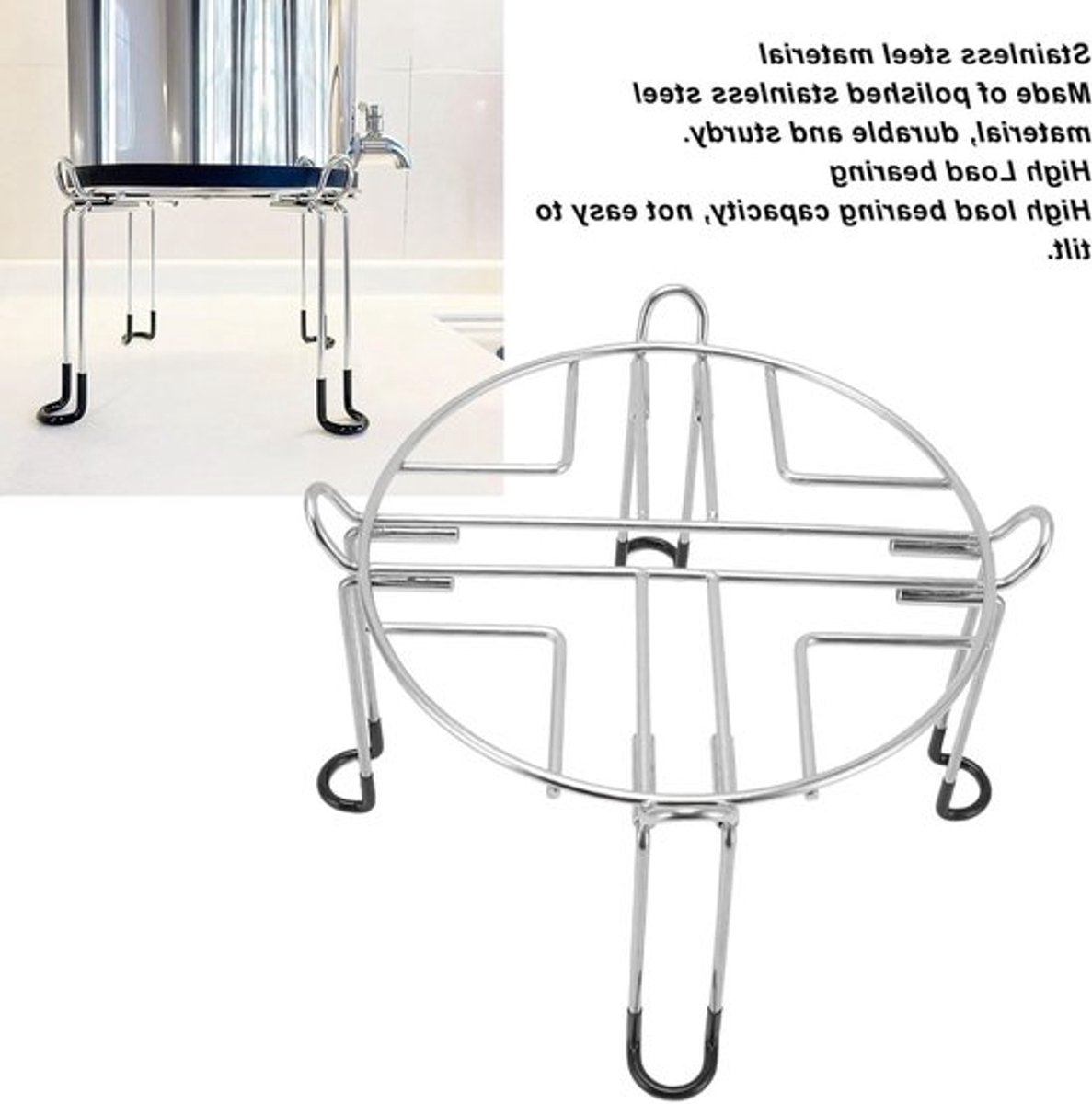 Waterfilterhouder van RVS voor Berkey Big, Travel en Royal - Verwijderbare poten, eenvoudige installatie, draagbaar en robuust, 22,8 cm diameter en 15,2 cm hoogte
