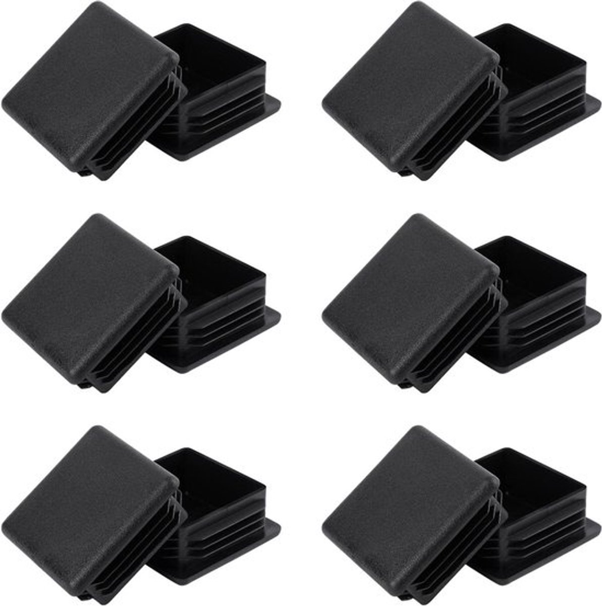 Set van 12 Vierkante Plastic Pluggen 50 x 50 mm, Eindkappen voor Buizen, Voetdoppen en Afdekkappen
