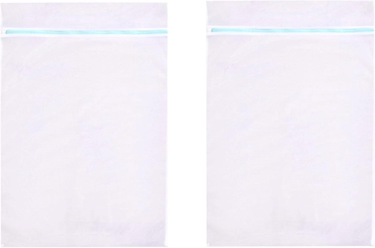 SnelShoppen - 2 Stuks 60x80 cm Grote Mesh Waszak voor Wasmachine, Reisopslag Organizer Tas, Grote Wasnetzak met Rits voor Trui Jurk Kleding Kussen Spe