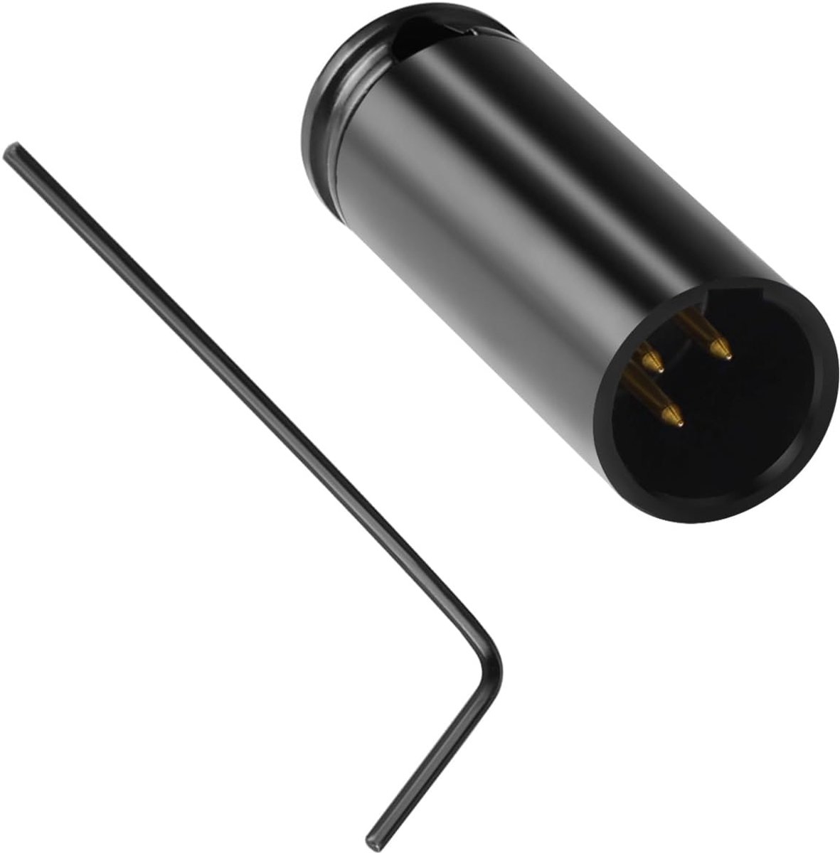 SnelShoppen - Compacte 3 Pin Mini XLR Plug Solder Adapter - Goud Geplateerd - 90° Aansluiting - Geschikt voor Φ1.5mm en Φ3mm Kabel - Inclusief 0.9mm S