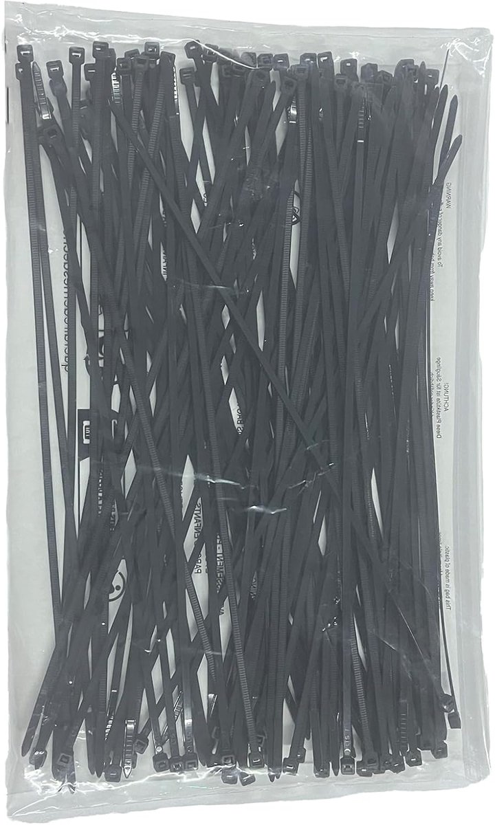 SnelShoppen - Kabelbinders Heavy Duty voor Buiten, 300mm x 4.8mm, 22kg Treksterkte, 500 stuks, Zwart (2 pakken van 250 stuks)