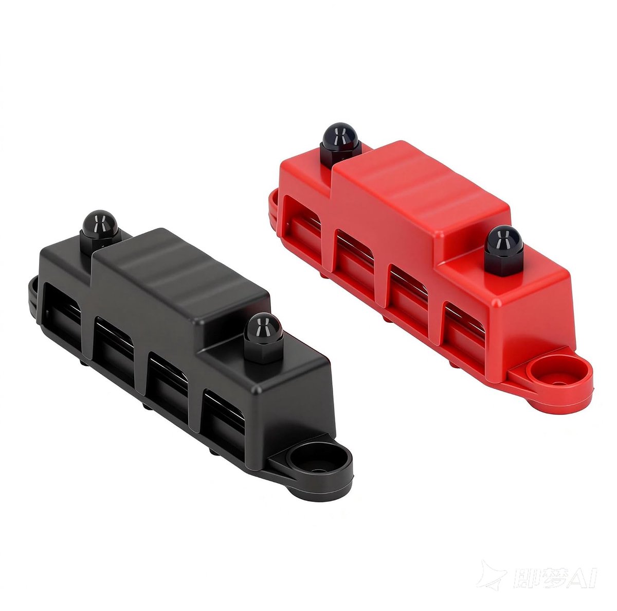 SnelShoppen - 2Pcs Power Distribution Block Bus Bar M8 Schroef 4 Terminal Marine Busbar met Deksel 250A 48V DC Positief en Aarde voor Auto Boot