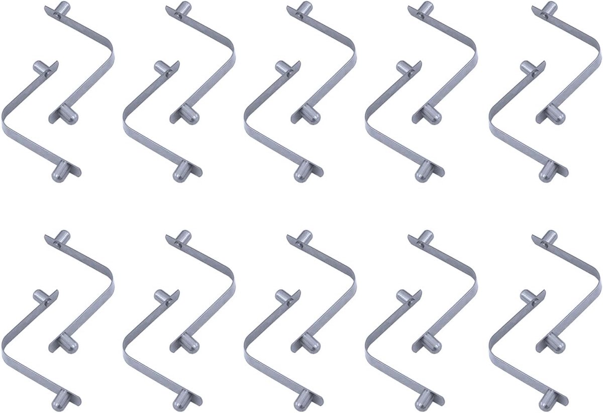 SnelShoppen - 20X RVS Solid Double Pin V-Clips voor Zwembad, Spa, Borstelblad, Skimmernet, Stofzuigerkop, Mini Jet Stofzuiger, Telescoopsteel