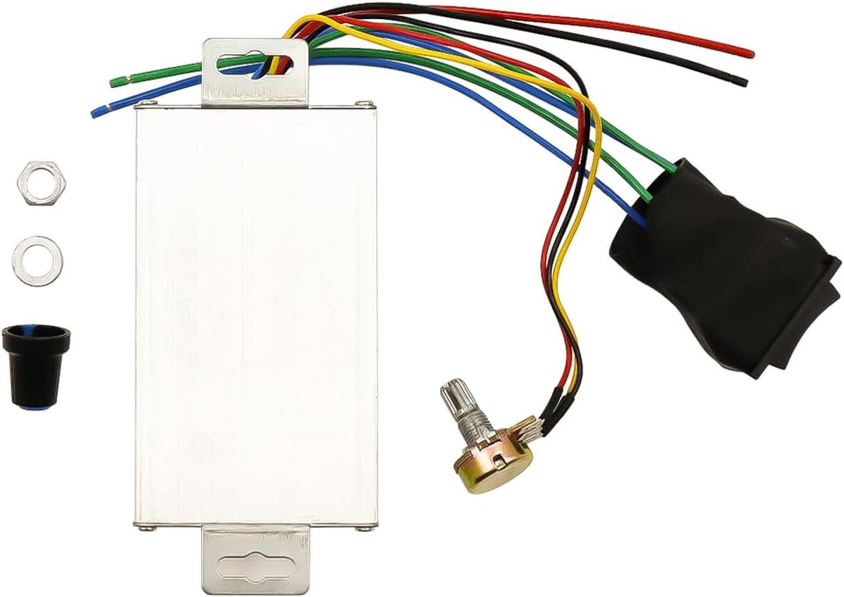 SnelShoppen - DC Motor Snelheidsregelaar met Knop en Wisselschakelaar - PWM Motor Regulator Monitor - DC 9-60V 20A voor Precisie Afstelling