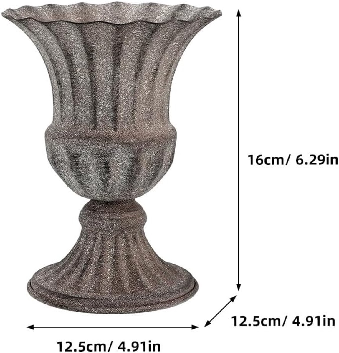 SnelShoppen - Metal Cemetery Vase 16 cm met Stabiele Basis, Weerbestendige Bloemenhouder voor Graven, Herinneringsvaas voor Verse en Kunstbloemen, Tui