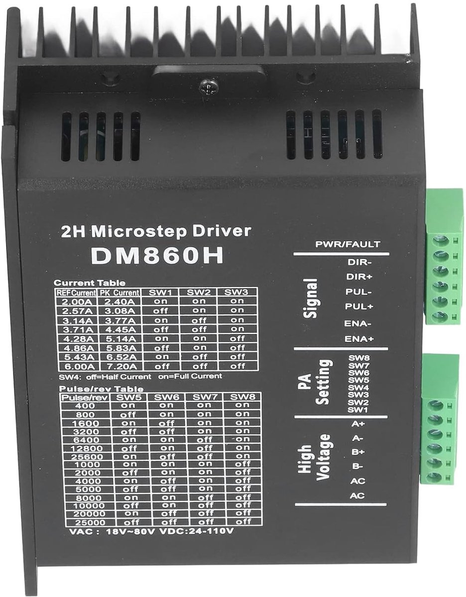 SnelShoppen - Stepper Motor Controller 57 86 DM860H - Precisie Stuurapparaat met Fasebesturing, 24-80V Stroomvoorziening, Duurzaam en Betrouwbaar voor
