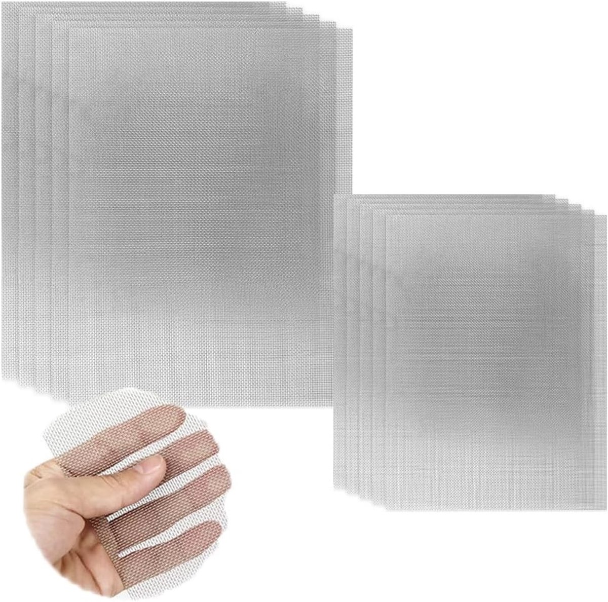 10 Stuks RVS Gaas, 20 Mesh 8.20"x11.8" en 8.2"x5.9" Metaal Gaas Scherm, 1mm Gat Geweven Fijn Gaas voor Filtratie, Ventilatie en Doe-Het-Zelf Projecten