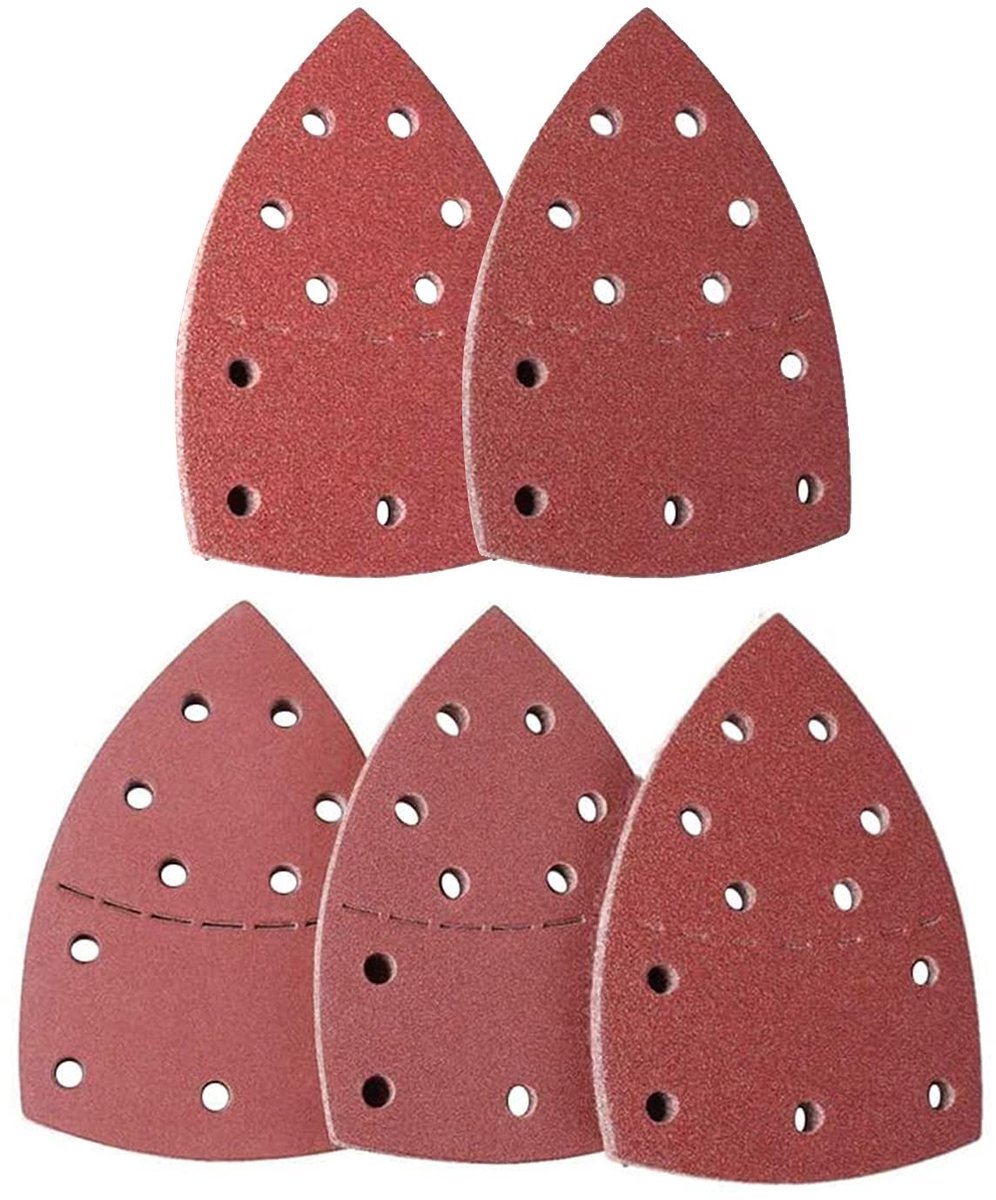 SnelShoppen - Triangular Schuurpapier Set - 50 Stuks Schuurvellen 105x152mm Delta Schuurpapier voor Muisschuurmachine - 40/80/120/180/240 Korrel - 11