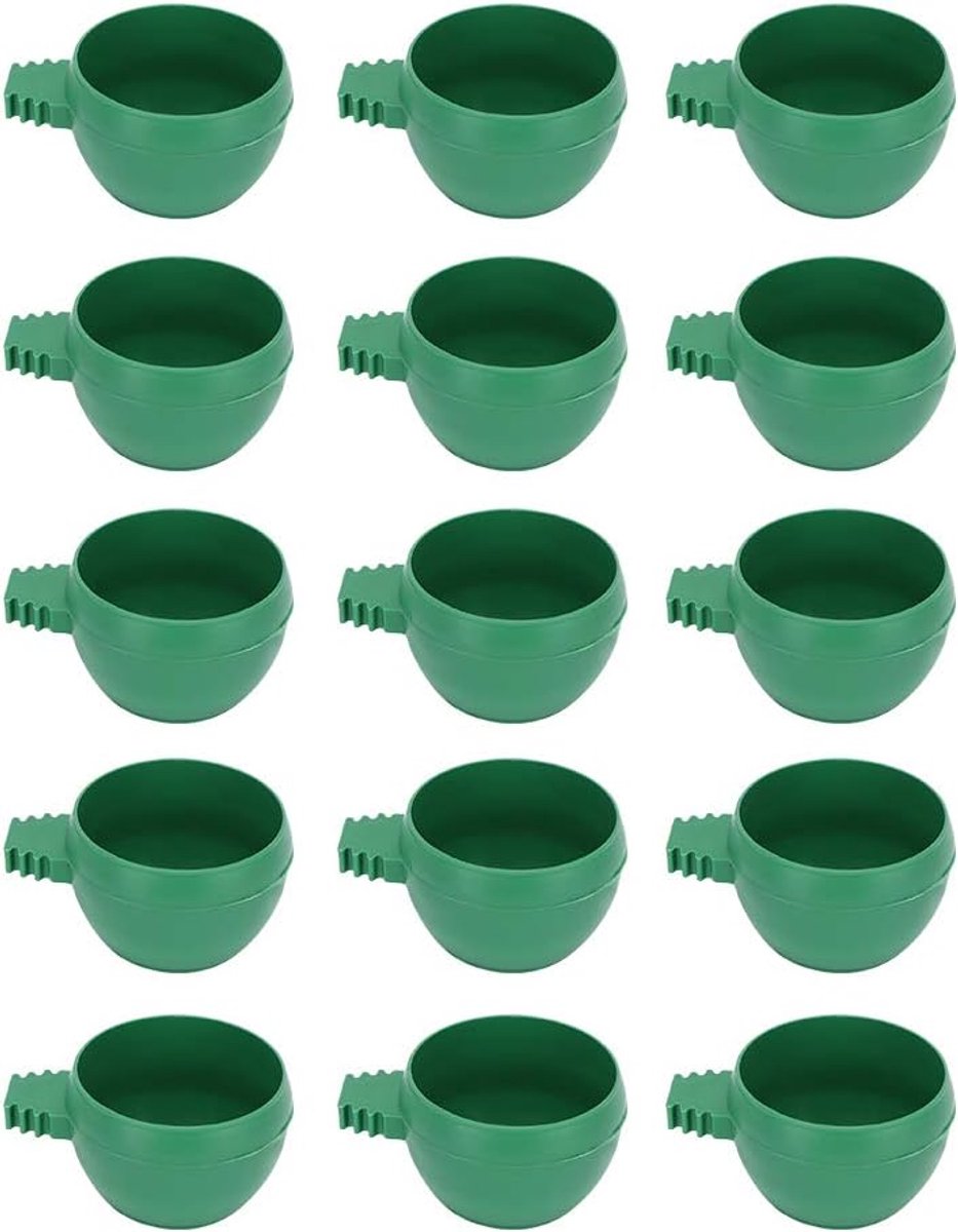 15Pcs Bird Feeder Mini Bird Cage Feeder Round Bird Cage Food Container Bird Water Bowl for Pet Bird - ShopVlot