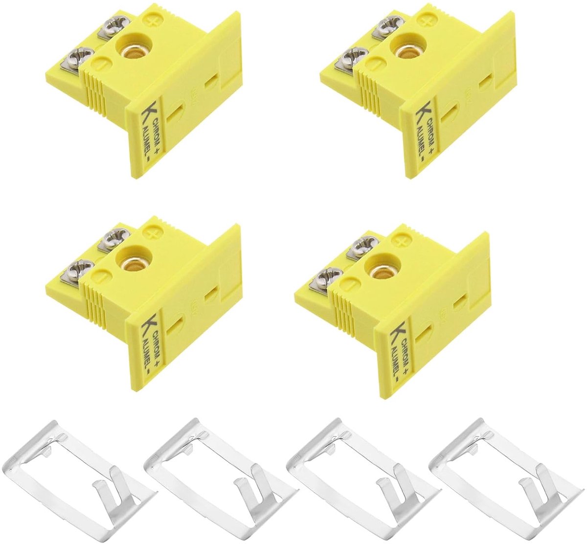 Thermokoppel connectoren 4 sets - K-type - Gele mini jack met paneel - Ideaal voor panelmontage - ShopVlot