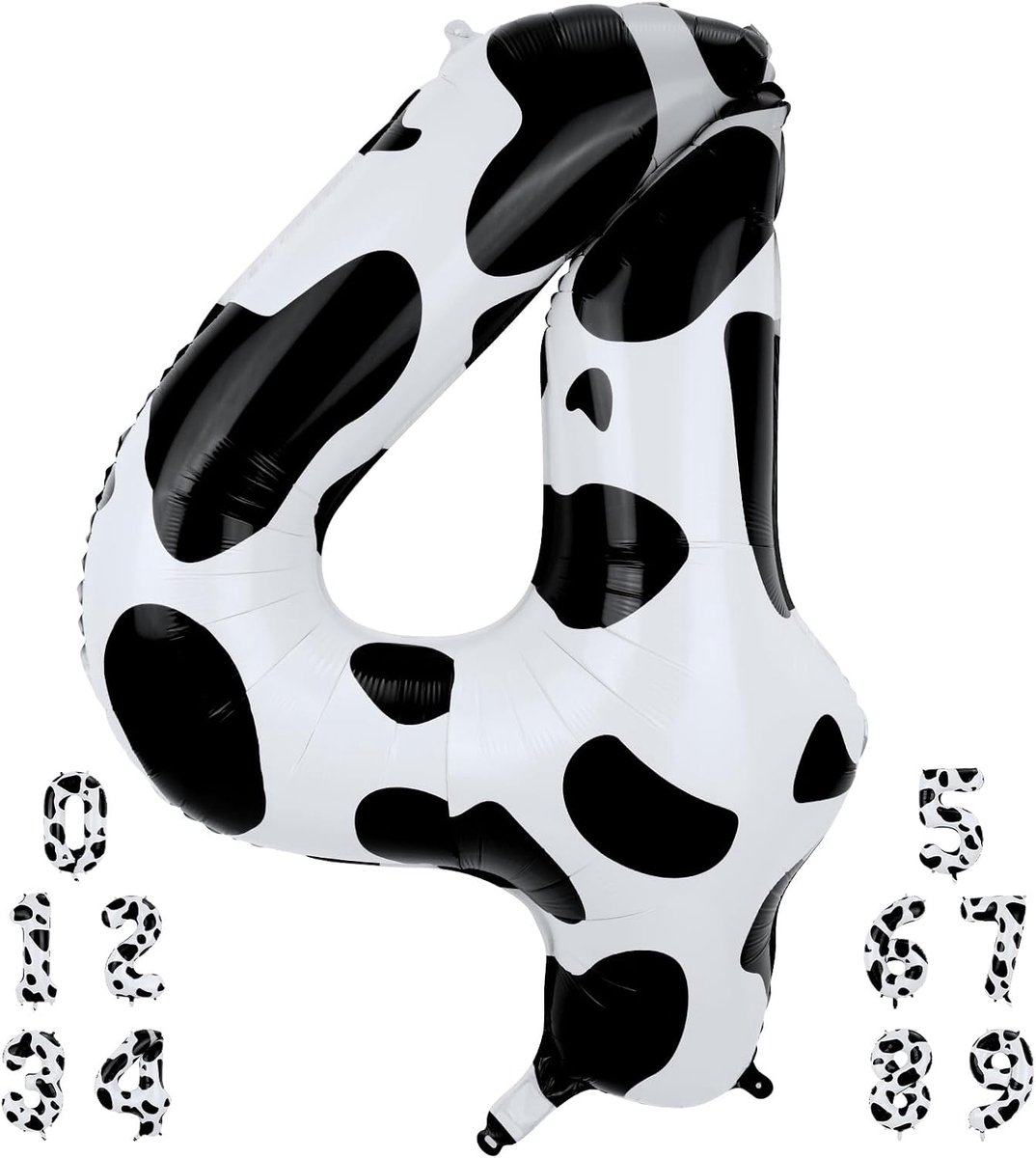 Cow print ballon 40" - zwart-wit koeienprint - grote feestdecoratie - perfect voor cowgirl thema feest - ShopVlot