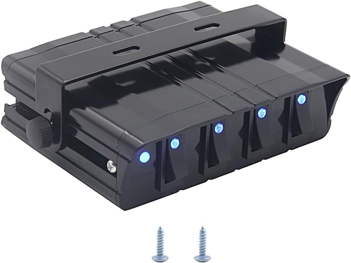 SnelShoppen - 6 Speed Rocker Switch Paneelbox SPST 12V Aan/Uit Schakelaar 40 Ampère Max voor Auto's, Botens, Marine, Motorhomes, Vrachtwagens, Duurzaa