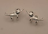 Sterling zilveren oorklem katten - zilveren ear cuff poezen - leuke klem voor op schelp van oor van een huisdier kat - sierlijke oorkemmetjes voor schelpen van oor poesjes