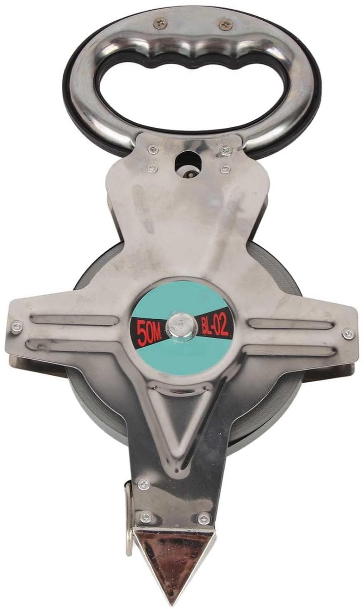 SnelShoppen - 50 m RVS Rolmeter Telescoop Meetlint Met Duidelijke Metric Schaal, Shockproof, Ergonomisch Ontwerp, Voor Huishoudelijk Gebruik, Klussen