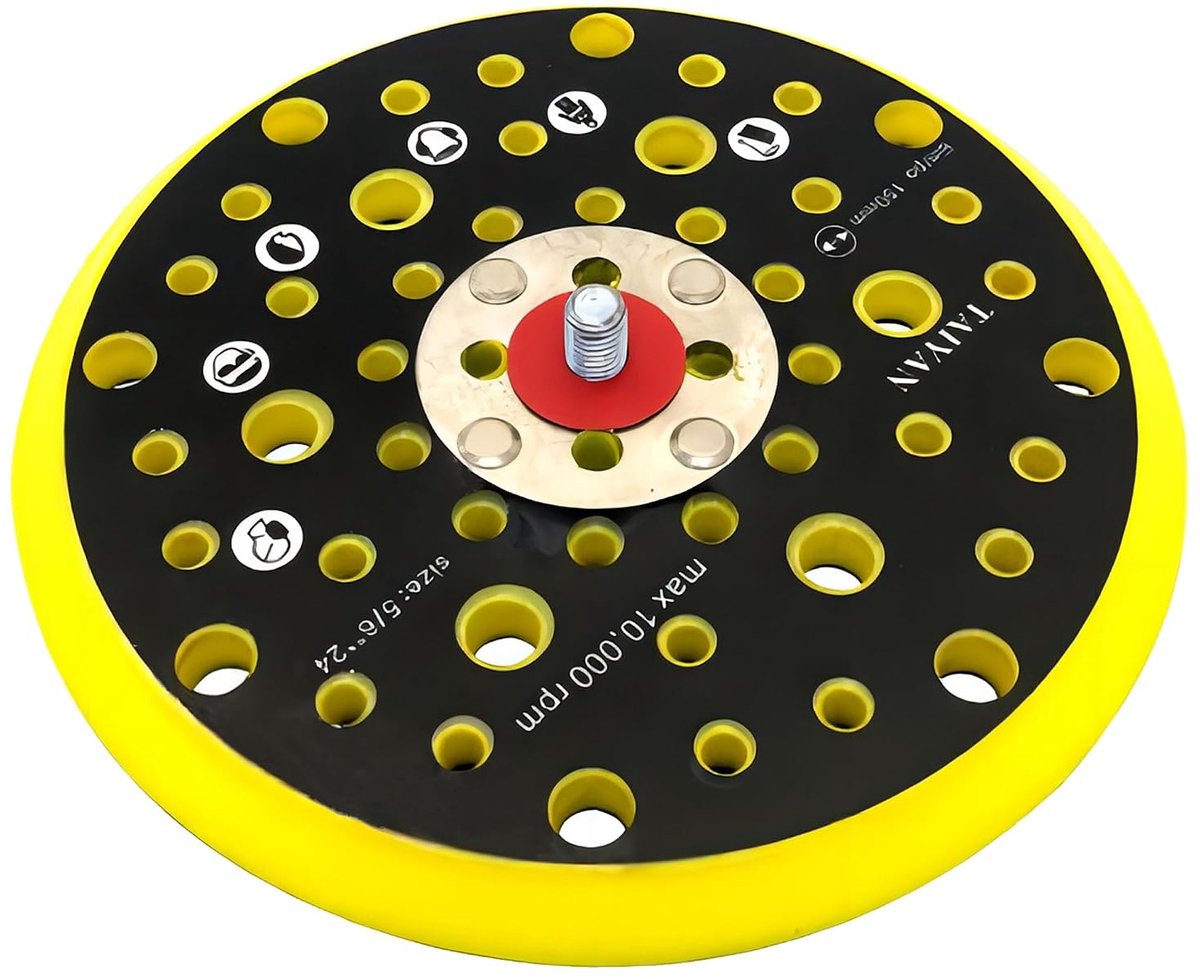 SnelShoppen - 52 Gat Schuurdisc 150 mm Schuur Basis 5/16 Inch M8 Draad Geschikt voor Schuurmachines Professioneel Gebruik
