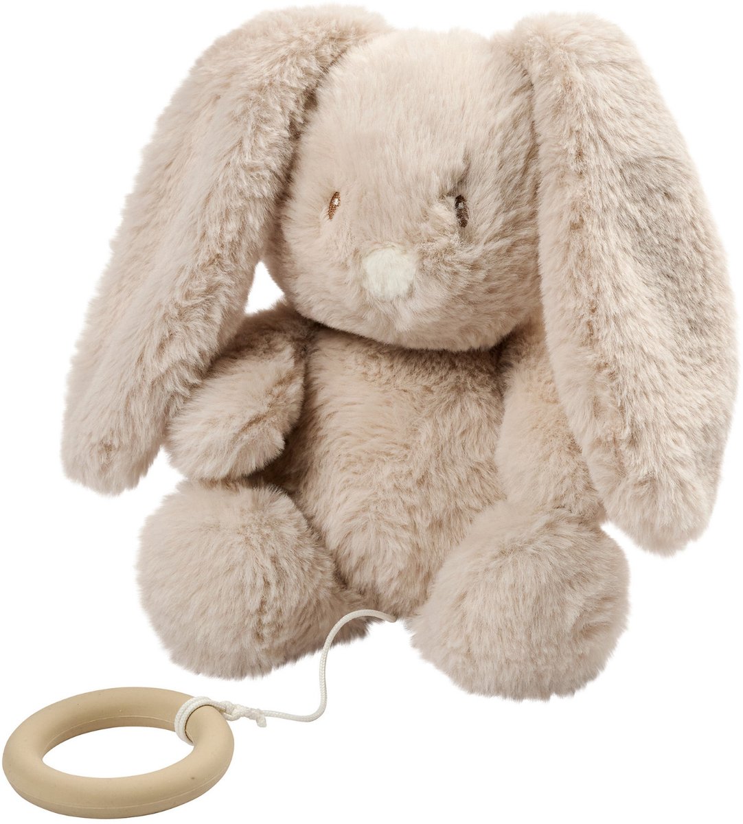 Nattou LouLou Muziekknuffel Konijn - Zachte Knuffel met Muziek - Baby Cadeau - 30 cm - Zand