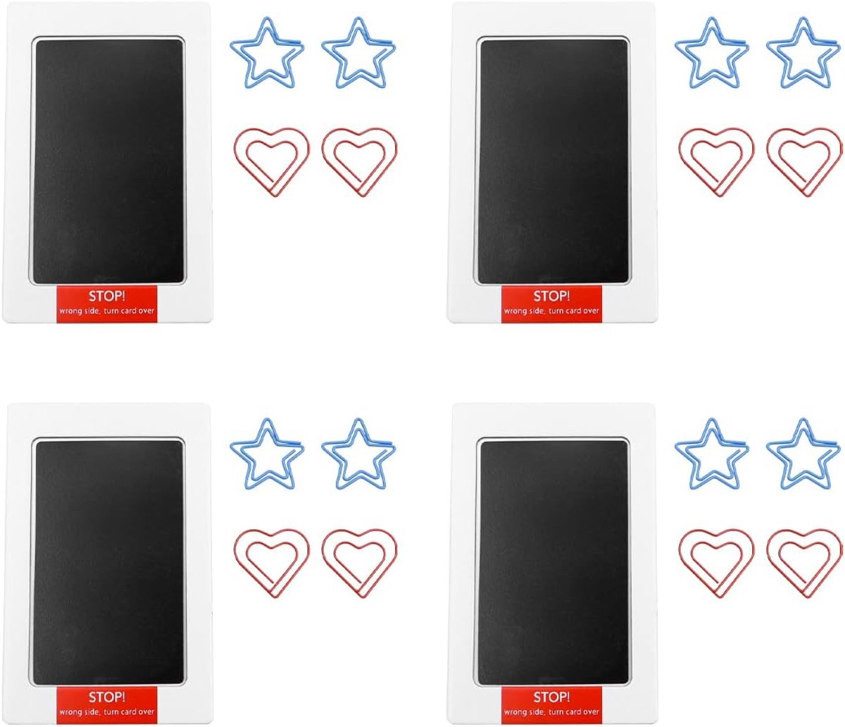 SnelShoppen - 4 Packs Inktpad Set voor Hand- en Voetafdrukken Kit, Inktloze Afdrukpads met 8 Afdrukkaarten, Inclusief 4 Plastic Klemmen voor Stempelpo