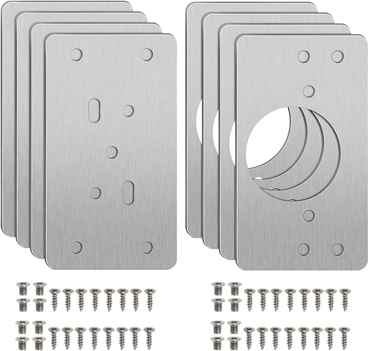 8 Pieces Hinge Repair Plate for Cabinets Stainless Steel - 35mm Cup Hidden Hinge Repair Kit of Application to Wardrobe - ShopVlot