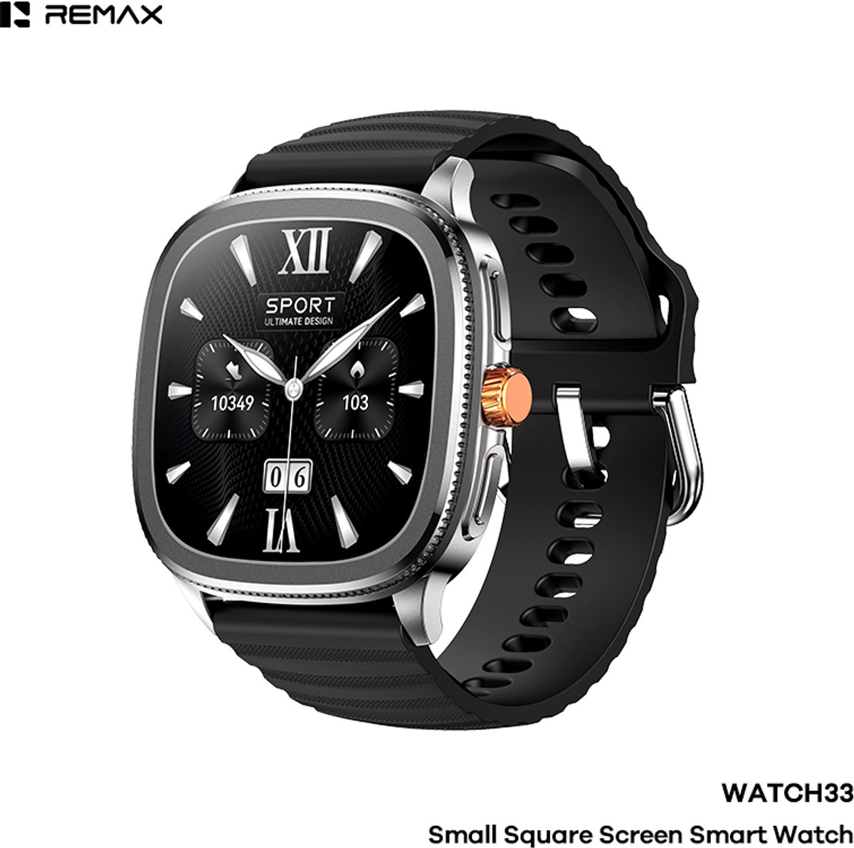 Remax WATCH33 - Smartwatch - AMOLED - IP68 - Vierkant scherm - Tarnish