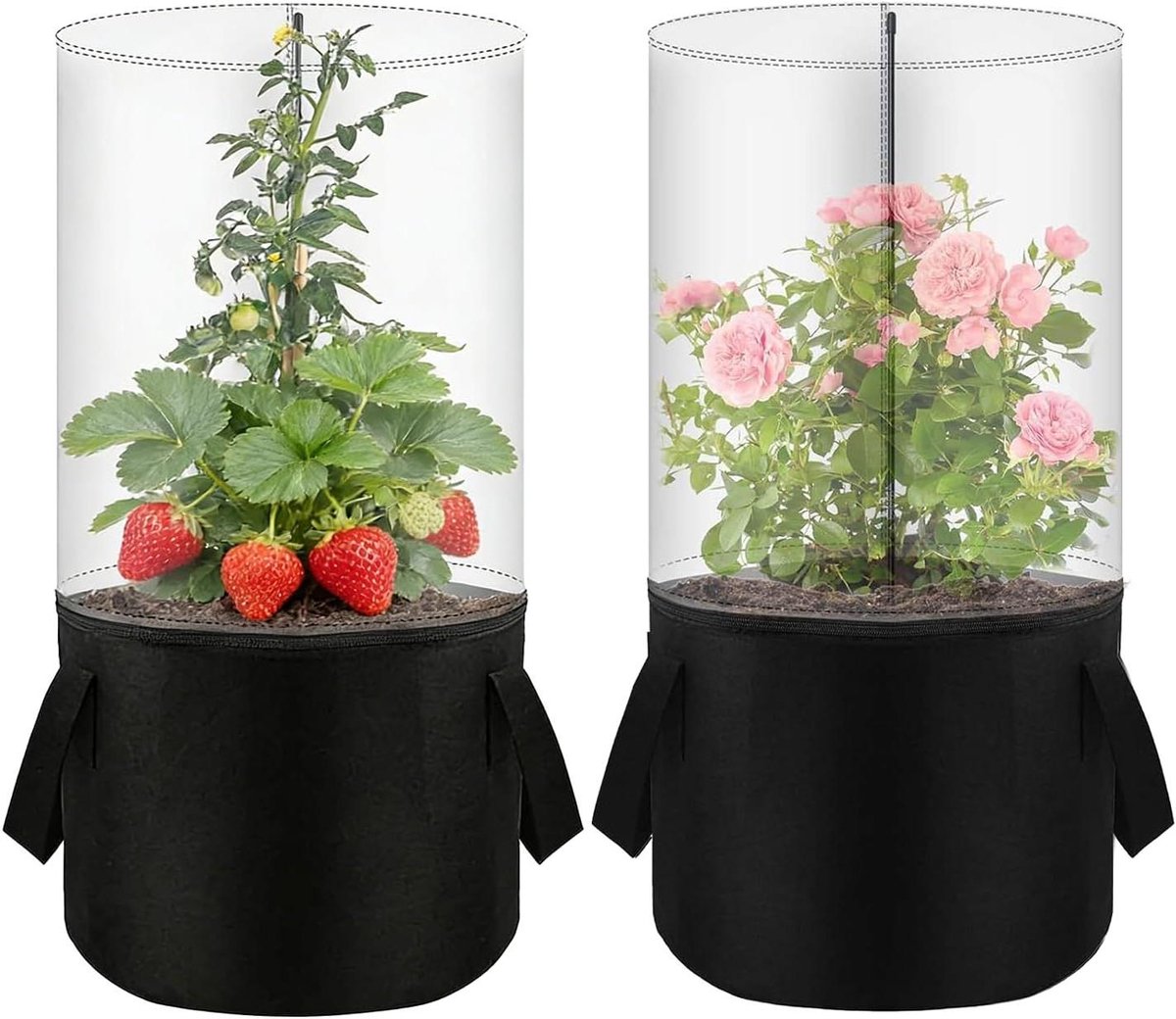 Mini plantenkas met vilten zakken - Kweekkasje Vorstbescherming - Planten Beschermen - Geïntegreerd 2-in-1 Systeem - 45 x 29 cm