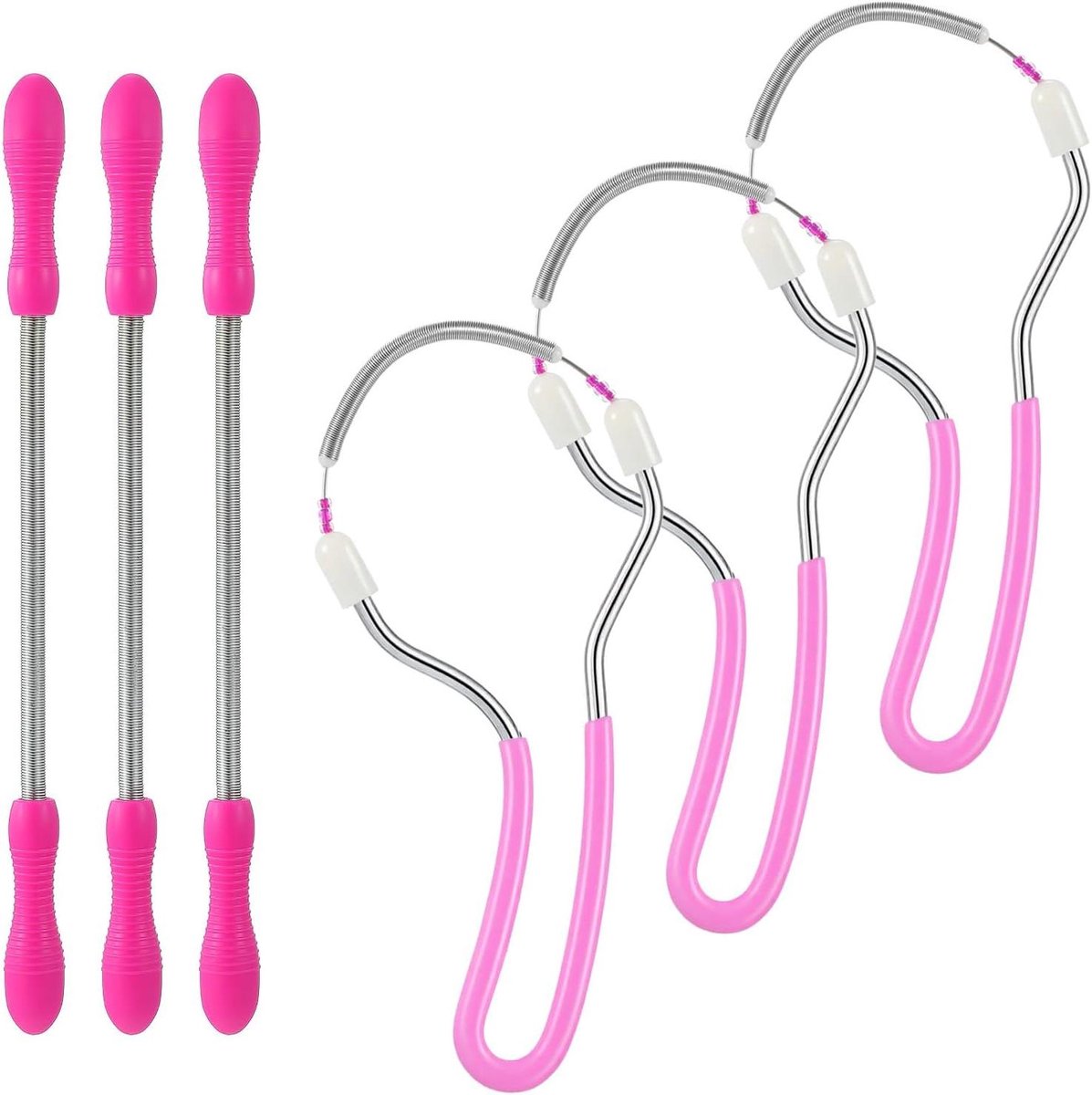 Gezichtshaarverwijderaar - Epilator Ontharingsapparaat - Gezicht Ontharen - Verend Metaal Design - 6 stuks - Roze
