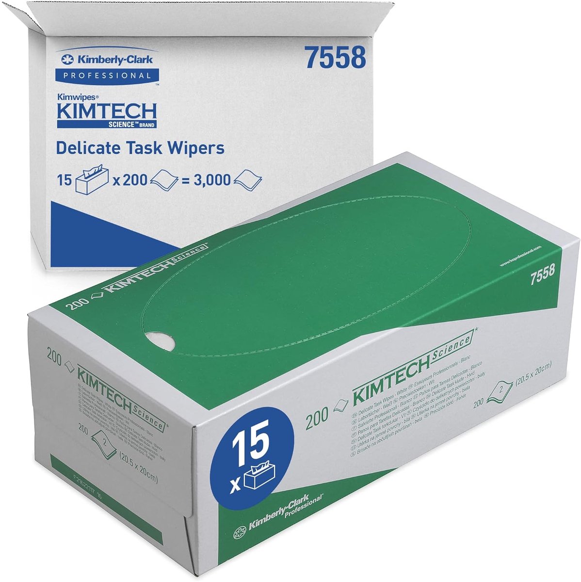 SnelShoppen - Delicate Taak Wipers 2 Laags - 3000 Witte Doekjes voor Delicate Oppervlakken, Hoge Absorptie, Laag Pluis, Ideaal voor Schoonmaak en Onde