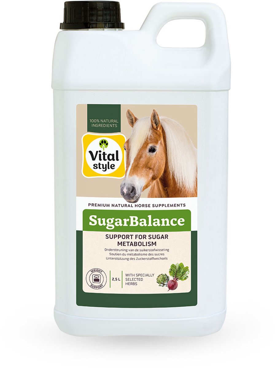 VITALstyle Suikerbalans - Paarden Supplementen - Ondersteunt De Suikerstofwisseling - Met o.a. L-Carnitine & Artisjok - 2,5 L