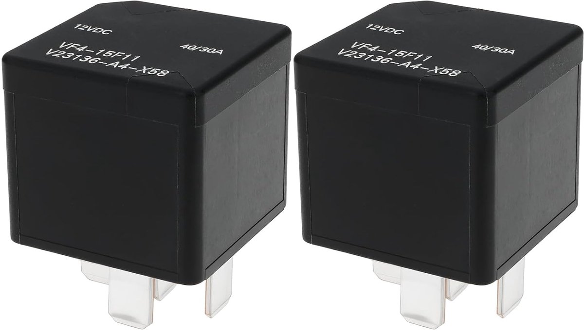 SnelShoppen - 2 Stuks Automotive Relais 5-Pin VF4-15F11 12VDC 40A/30A Vervanging Auto Voertuig Elektrische Relais voor Hoogstroomcircuits