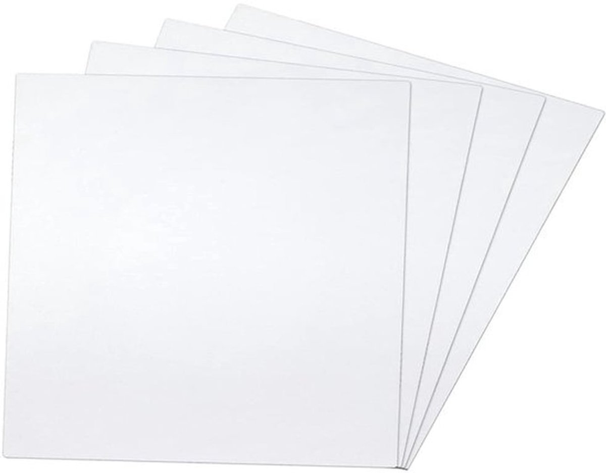 Set van 4 vormbare kunststof platen - Witte Mallen, 1,5 mm dikte, 30x30 cm voor creatief gebruik