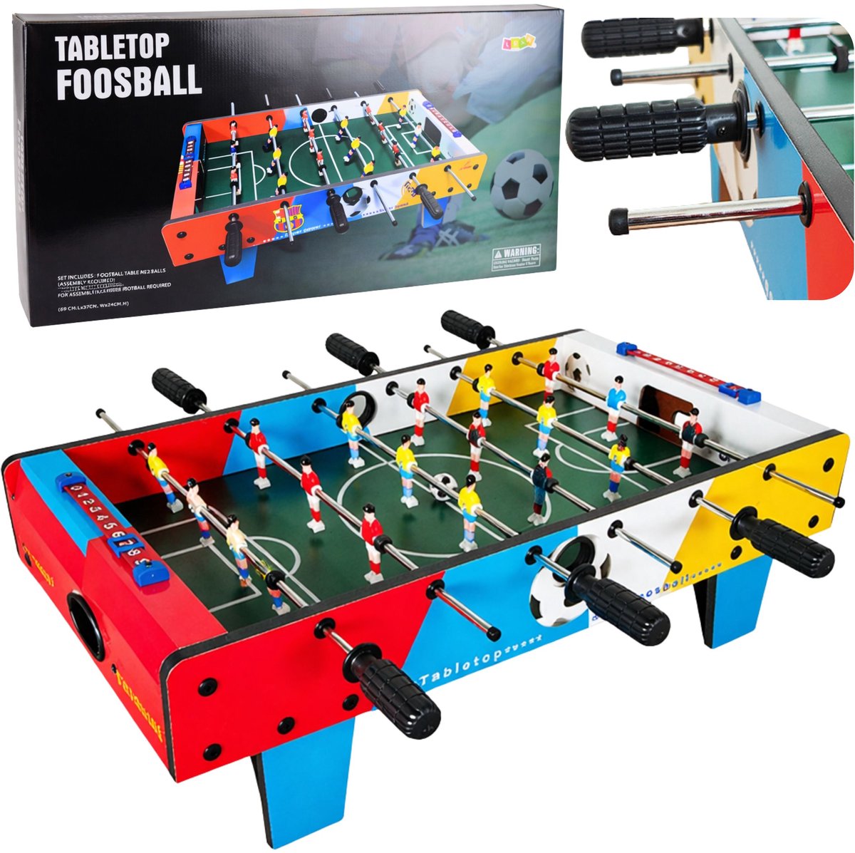 Mini Tafelvoetbal Behendigheidsspel Tafel 2 Ballen Voetbal 69 Cm