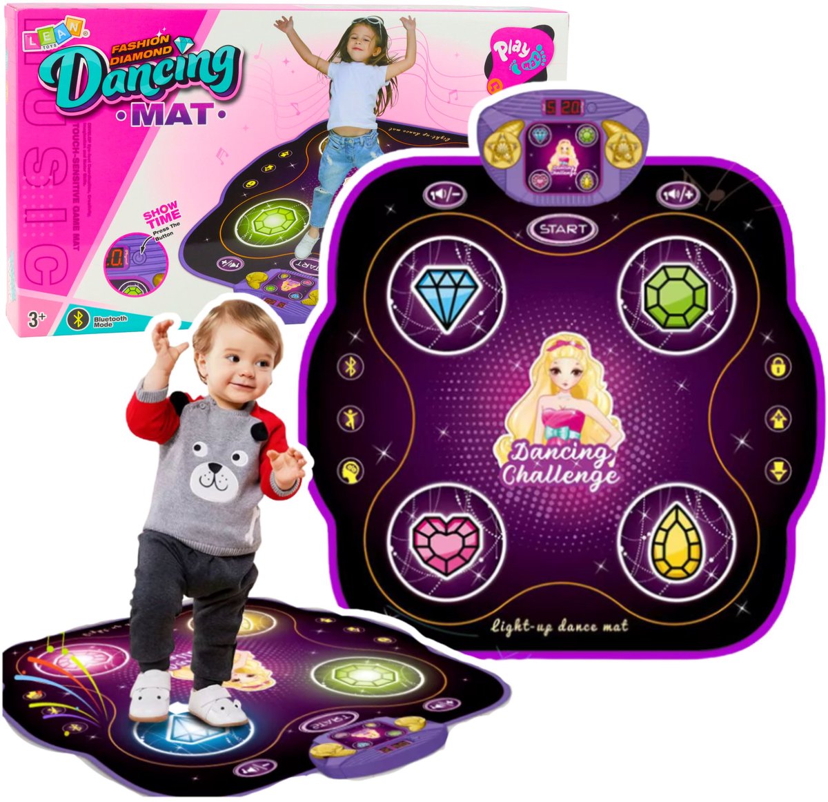 Interactieve muzikale dansmat voor kinderen met Bluetooth 9 spelniveaus