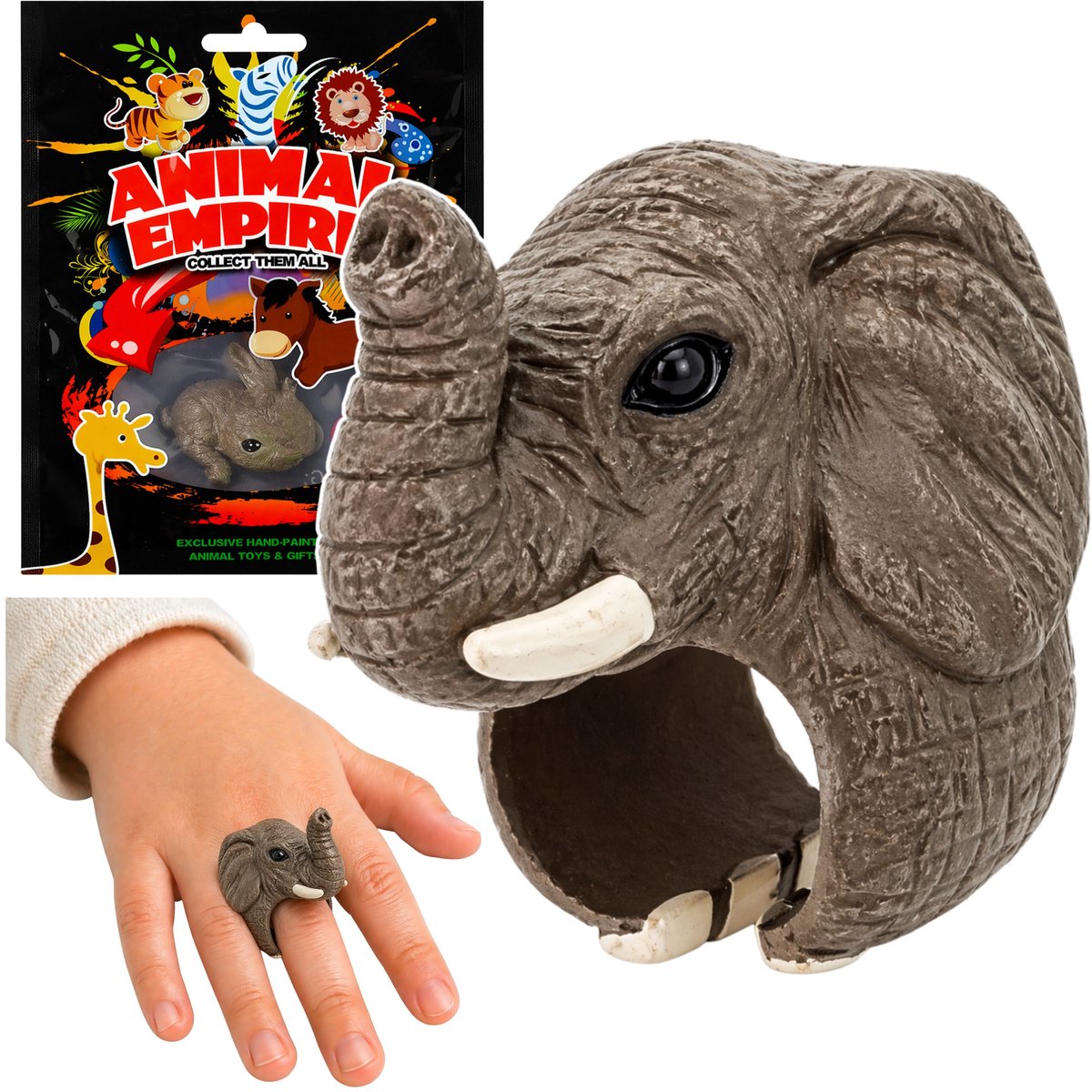 Ring bij de hand educatieve dieren olifant - UNI