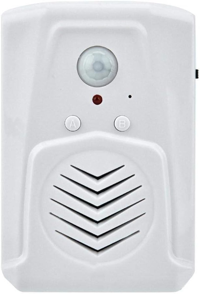 SnelShoppen - Sensor Deurbeld, USB/Batterij Aangedreven Beweging Sensor Alarm, MP3 Audio Speler, Infrarood Sensor Deurbel met SD Kaartsleuf, 4 Meter B