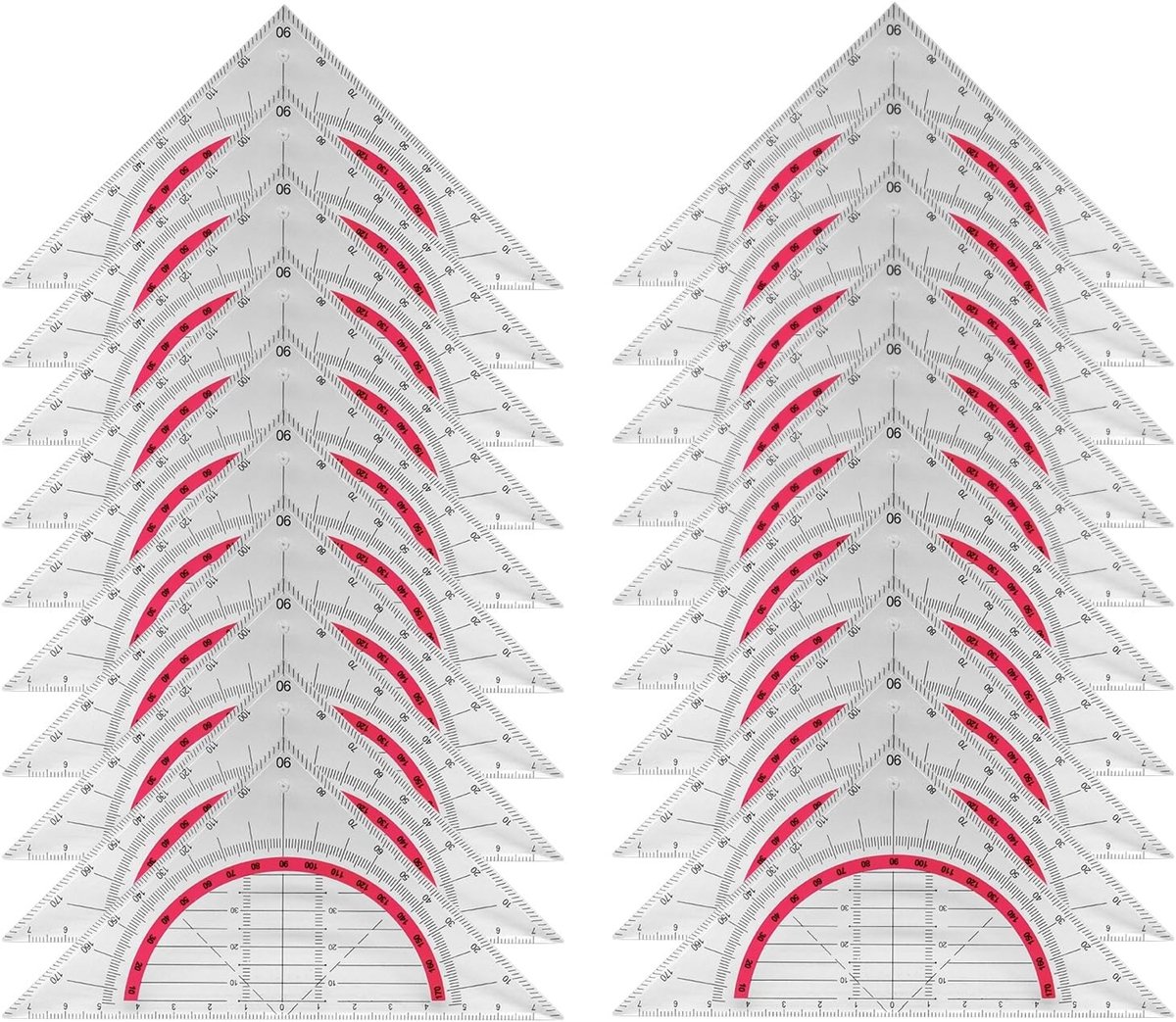 Geodriehoek - Rood - 15 cm - Flexibel en Breekveilig - Voor Studenten en Ontwerpers