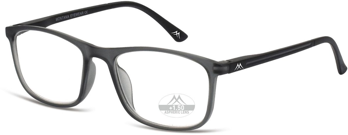 Montana Eyewear leesbril HMR49 +2.50 Grijs Zwart Rechthoekig