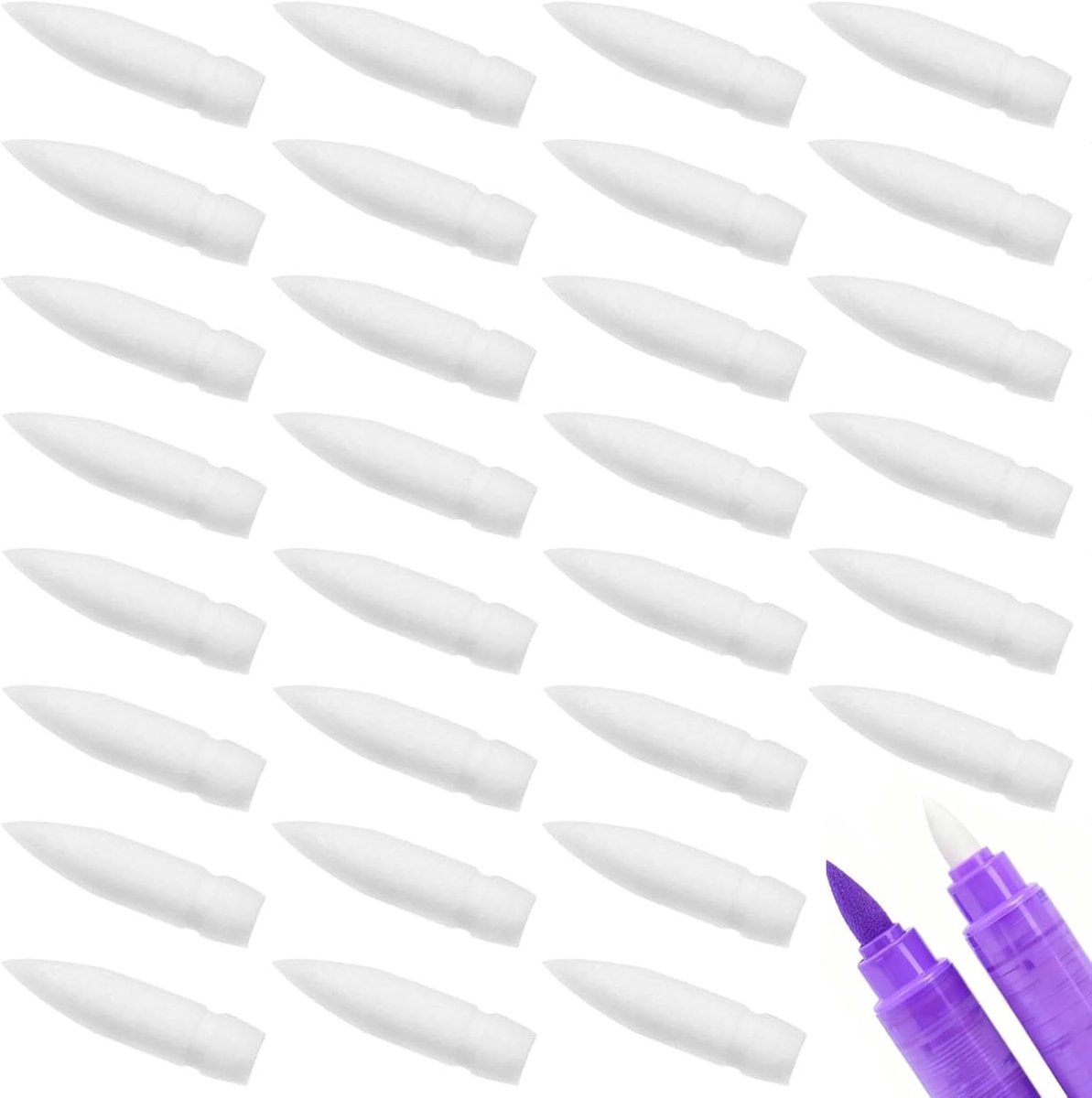 Vervangende acrylstiften 30 stuks - zachte nylon punten - natuurlijke lijnen - ideaal voor tekeningen - ShopVlot