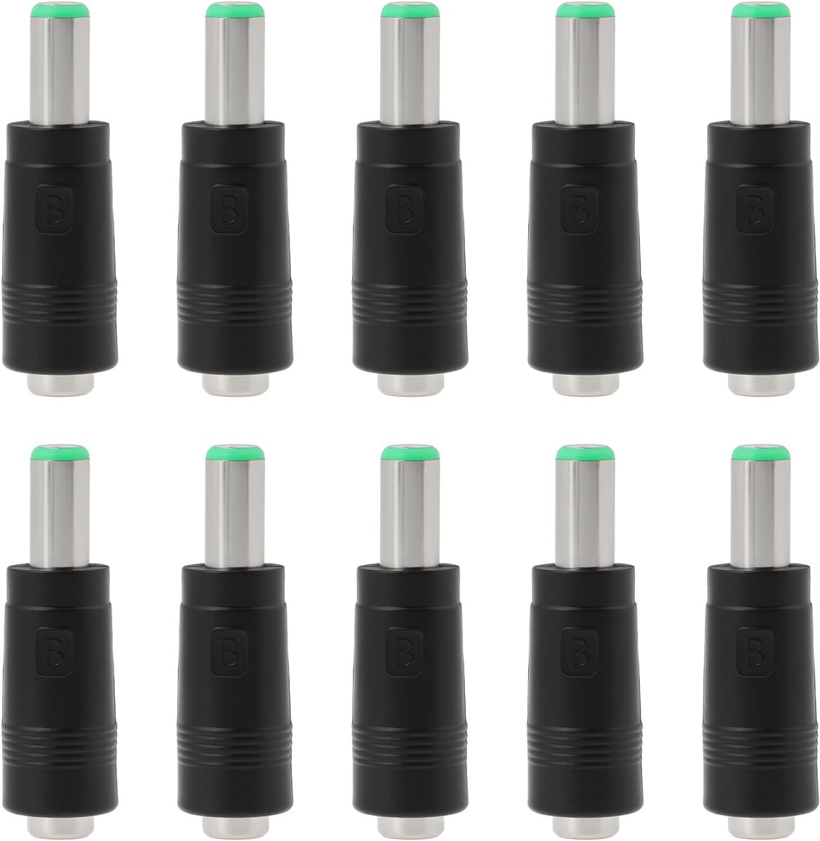 SnelShoppen - 10 Stuks 5.5mm x 2.1mm Vrouwelijke naar 6.3mm x 3mm Mannelijke DC Voeding Adapter Converter voor Laptops, Routers, LED Strips en Oplader