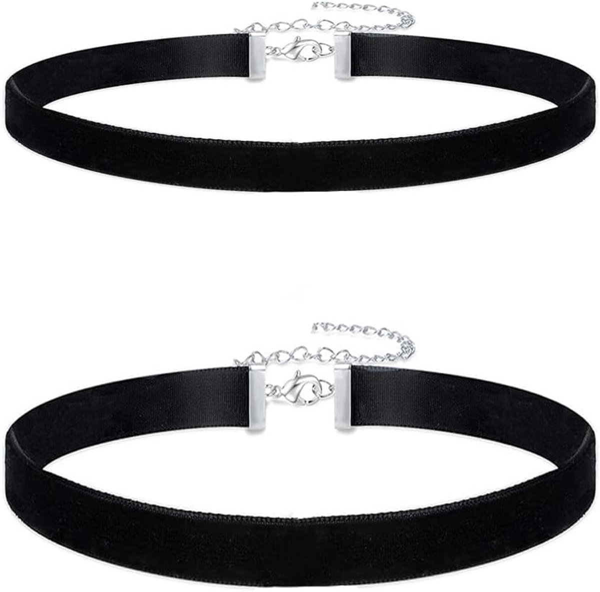 Choker set - zwart fluwelen band - 2 stuks - gothische stijl - perfect voor elke outfit - ShopVlot