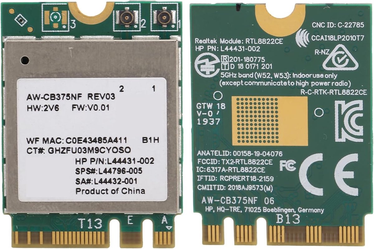 SnelShoppen - WiFi 6E M.2 NGFF Draadloze Kaart, 5400Mbps Ultra Lage Latentie, Perfect voor Laptop, Gaming en Grote Bestanden, 2.4GHz, 5GHz, 6GHz Band