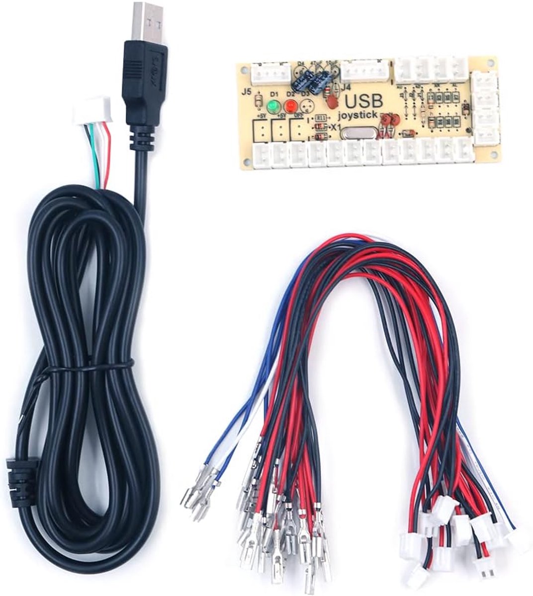 SnelShoppen - Zero Delay USB Encoder Arcade DIY Onderdelen Set voor Eigen Arcade Machine, Compatibel met PC, USB1.0/USB2.0, Ideaal voor Projecten en F