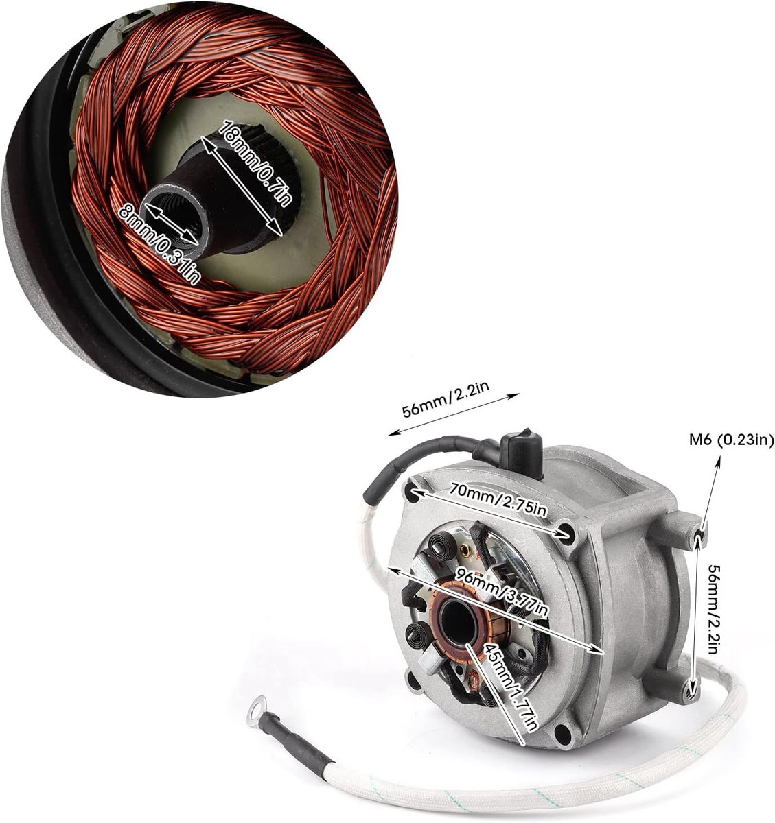 SnelShoppen - Motorstarter Motor Aluminium Elektrische Starter Geschikt voor 2-Takt (40-6) Pocket Bike Scooter Maaiers ATV 4-Wieler