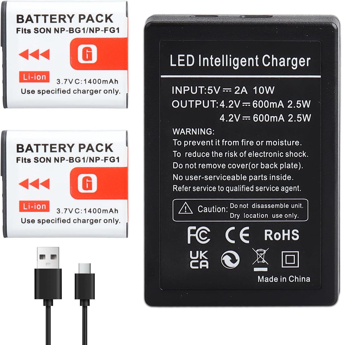 Accu en oplader voor Sony Cyber-Shot - 1400mAh - compatibel met veel modellen - ideaal voor onderweg - ShopVlot
