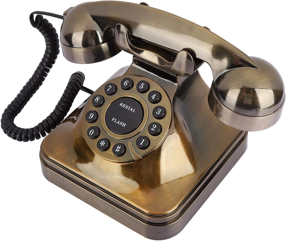 SnelShoppen - Antieke Telefoon - Bedrade Vintage Telefoon Retro Desk Phone, Luxe Bronzen Telefoon voor Thuis Kantoor Hotel Woonkamer Decoratie